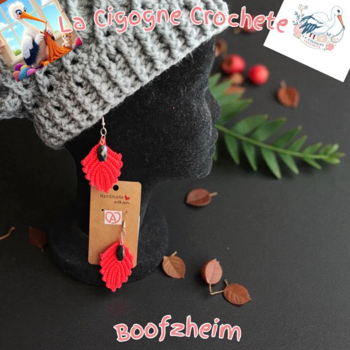 Boucle d’oreille crochet fait main modèle 38