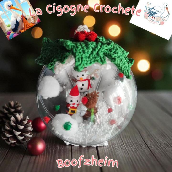 Boule de Noel XL crochet fait main decoration artisanale