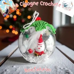 Boule de Noel Pere Noel au Crochet | Decoration Festive Artisanale Fait Main | La Cigogne Crochete