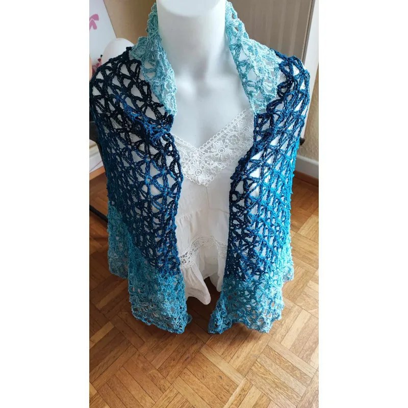 Chale crochet fait main coton modele 1