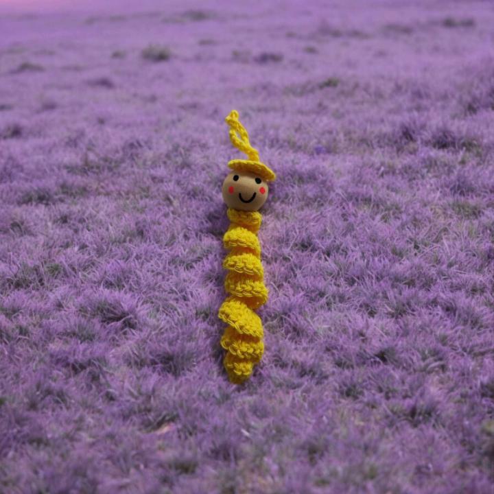Porte-clés chenille modèle 8 crochet fait main