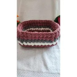 Corbeille au Crochet | Panier de Rangement Modele 2 Fait Main | La Cigogne Crochete