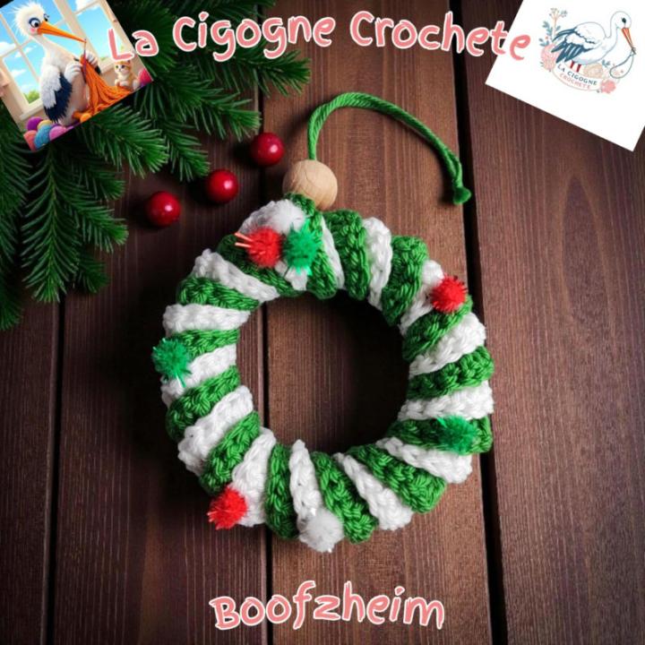 Couronne Noël crochet fait main modele 1