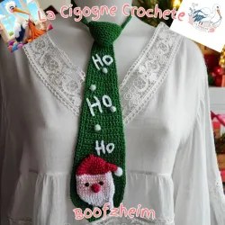 Cravate de Noel au Crochet | Accessoire Fait Main Modele 2 Vert | La Cigogne Crochete
