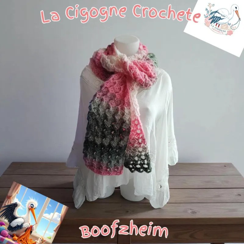 Écharpe crochet fait main modèle 3