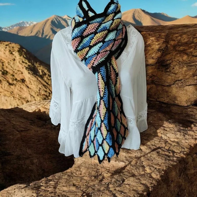 Écharpe crochet fait main modèle 6