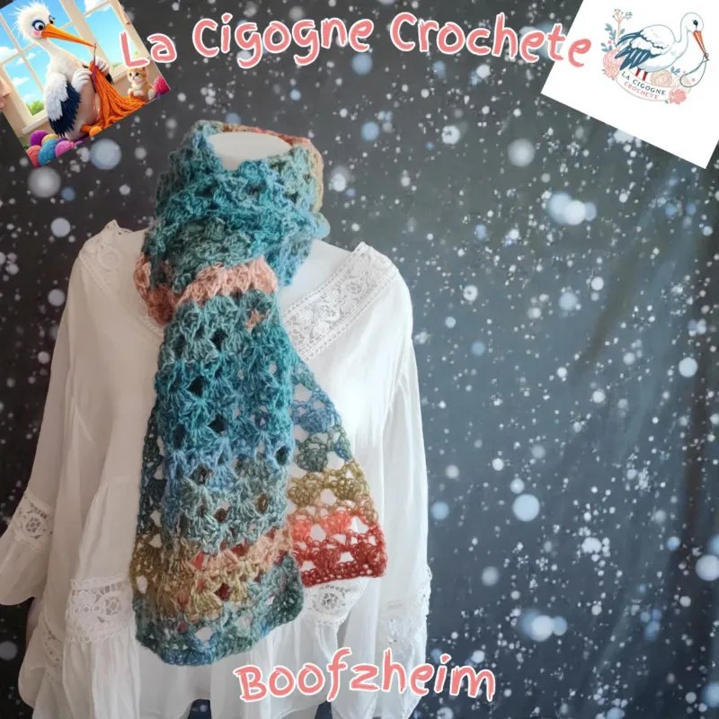 Écharpe crochet fait main modele 12