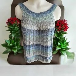 Haut d Ete au Crochet | Vetement Ajustable Fait Main Modele 5 | La Cigogne Crochete