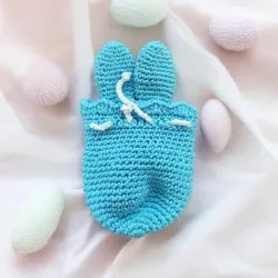 Pochon Lapin au Crochet Modele 1 | Accessoire Paques Fait Main | La Cigogne Crochete
