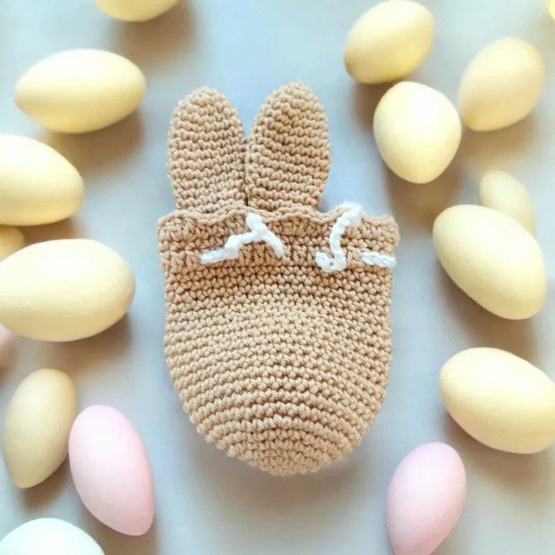 Pochon lapin modèle 2 crochet fait main