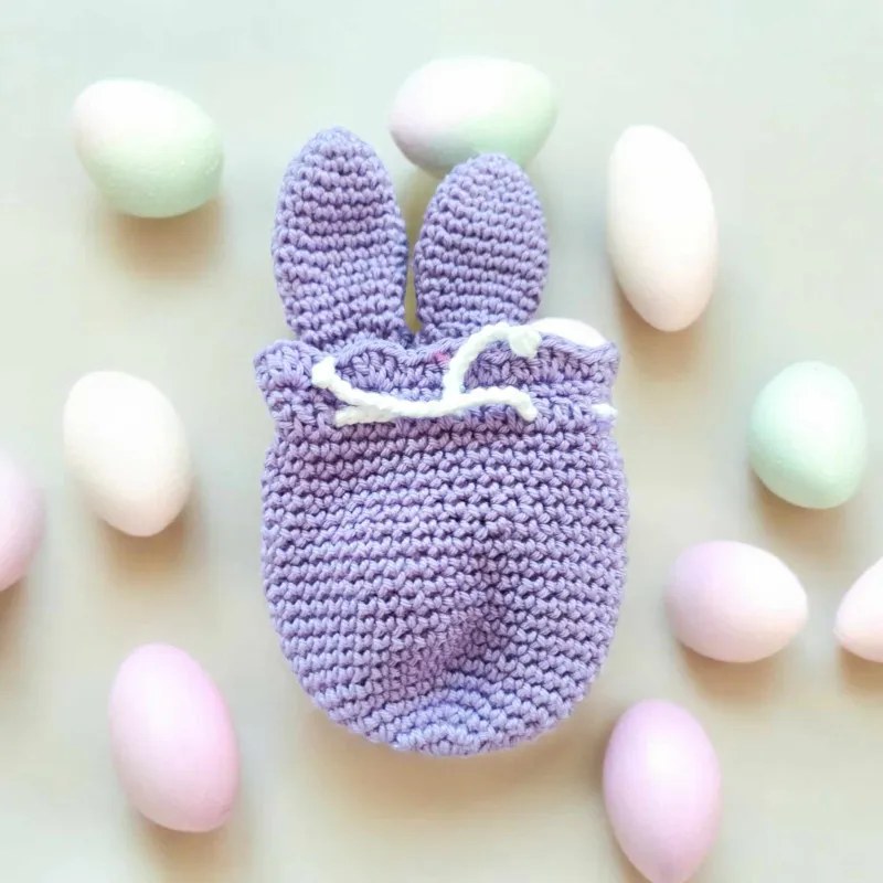 Pochon lapin modèle 3 crochet fait main