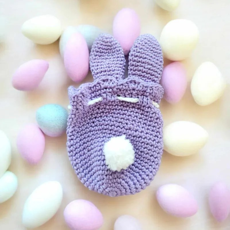 Pochon lapin modèle 3 crochet fait main