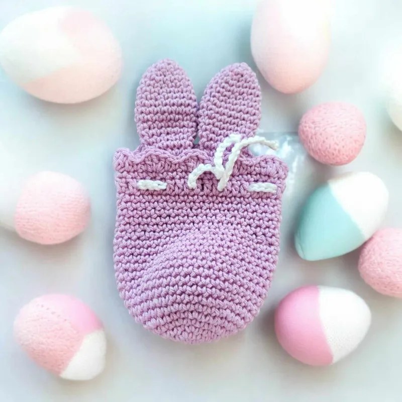 Pochon lapin modèle 6 crochet fait main