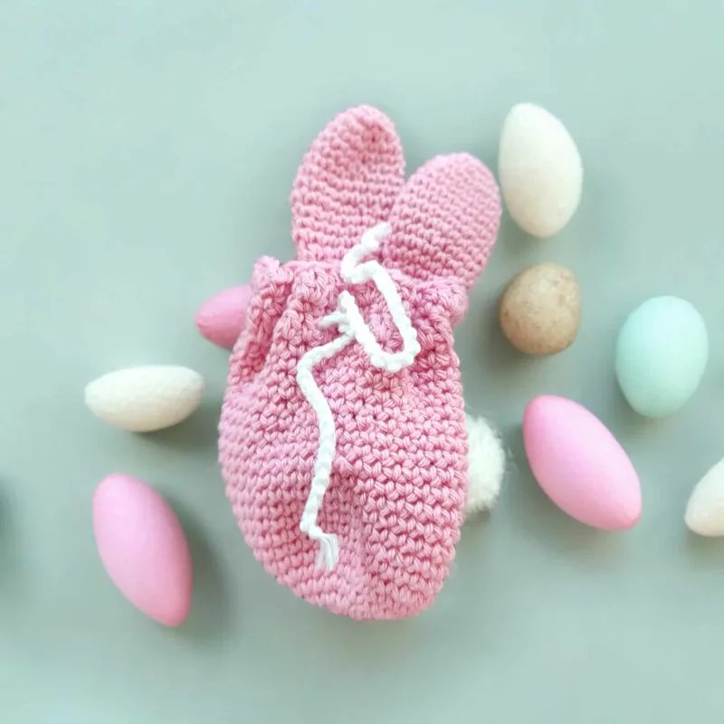 Pochon lapin modèle 9 crochet fait main