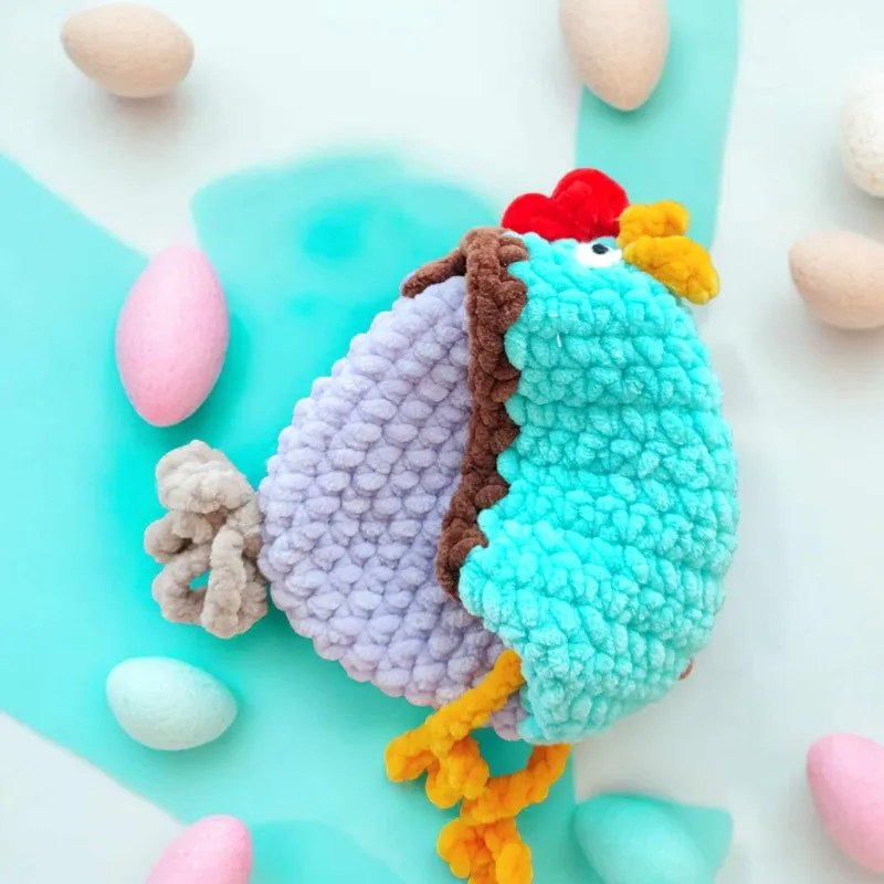 Pochon poule crochet fait main