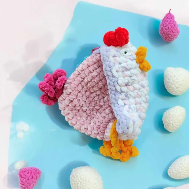 Pochon poule modèle 2 crochet fait main