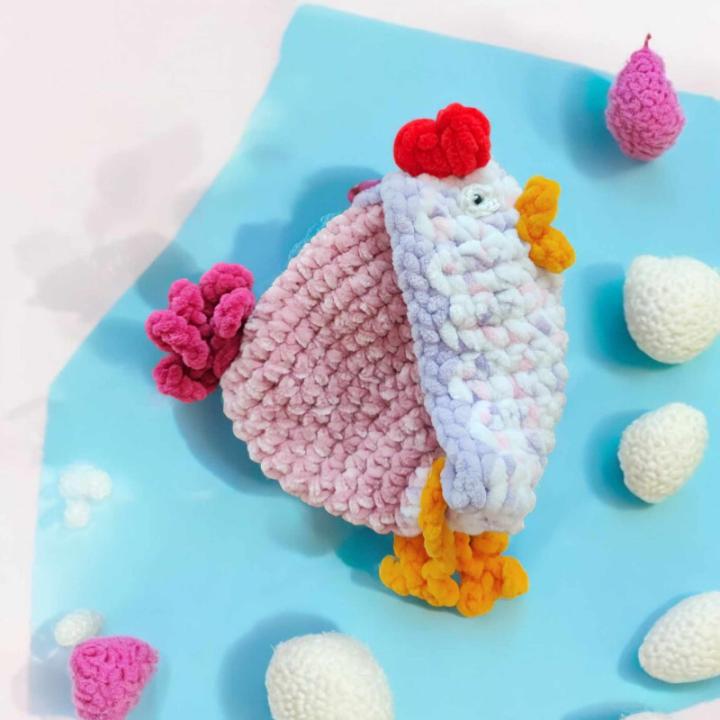Pochon poule modèle 2 crochet fait main