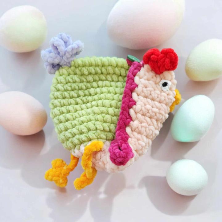 Pochon poule modèle 4 crochet fait main