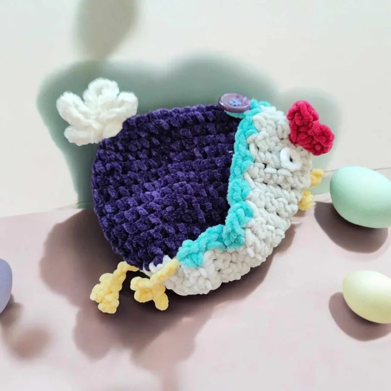 Pochon poule modèle 5 crochet fait main