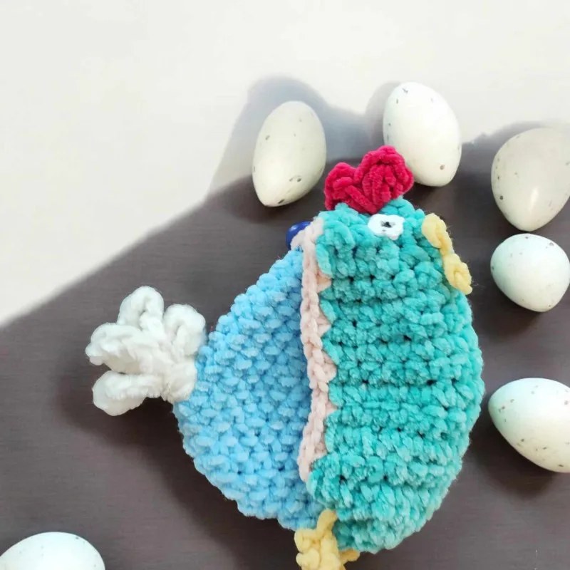 Pochon poule modèle 6 crochet fait main