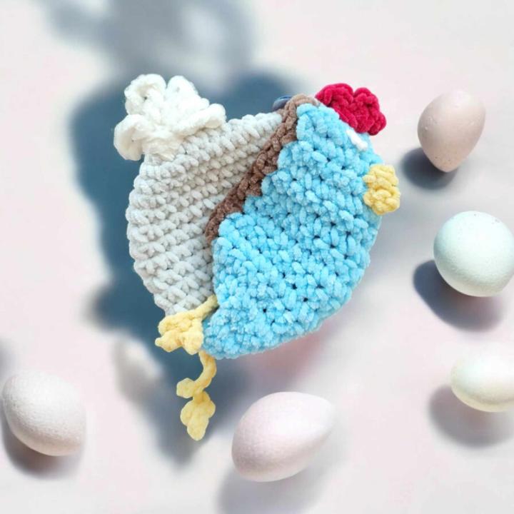 Pochon poule modèle 8 crochet fait main