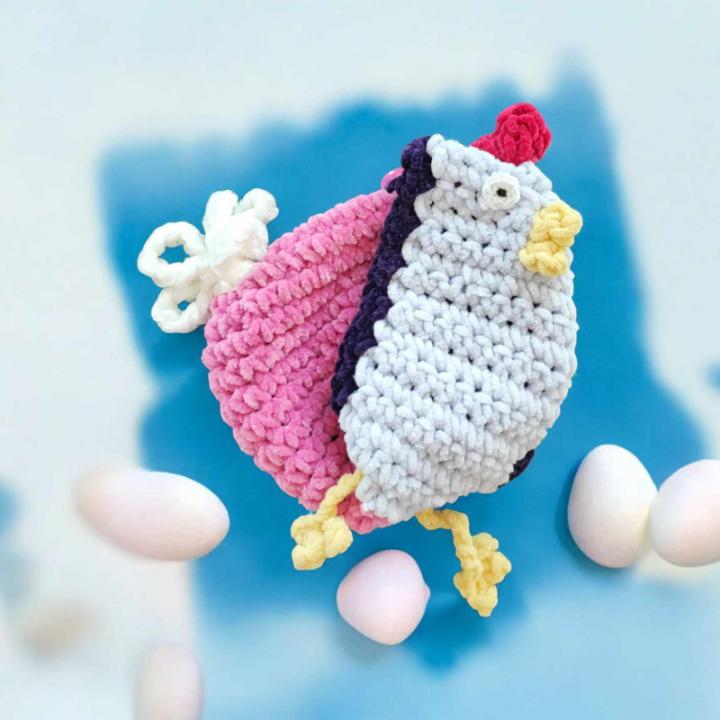 Pochon poule modèle 11 crochet fait main
