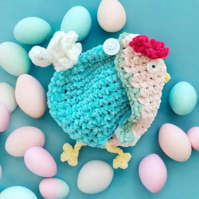Pochon poule modèle 13 crochet fait main