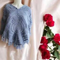 Poncho au Crochet Collection 4 Modeles | Vetement Artisanal Fait Main | La Cigogne Crochete