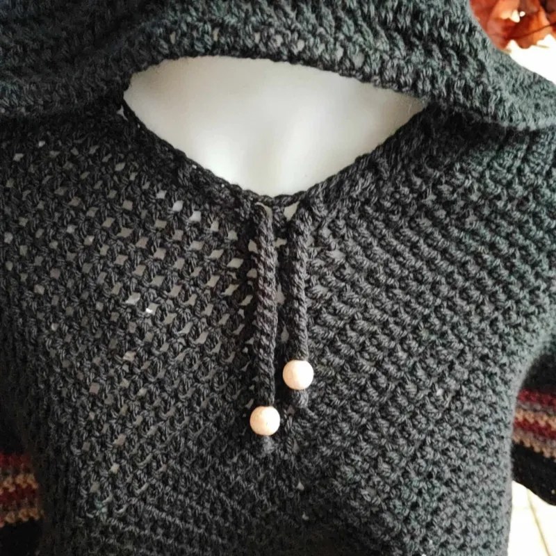 Poncho crochet fait main modèle 4