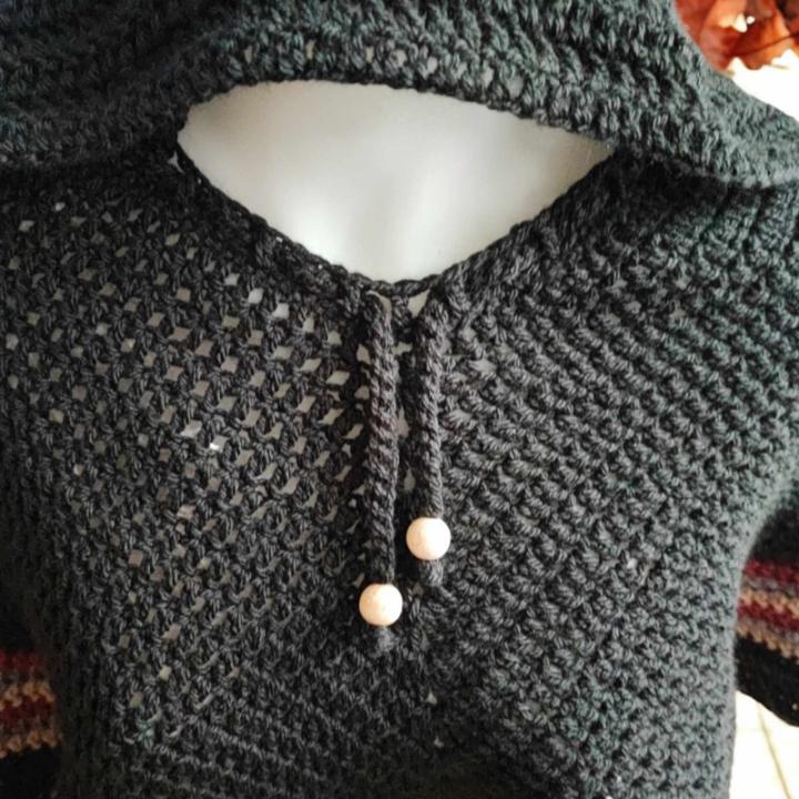 Poncho crochet fait main modèle 4