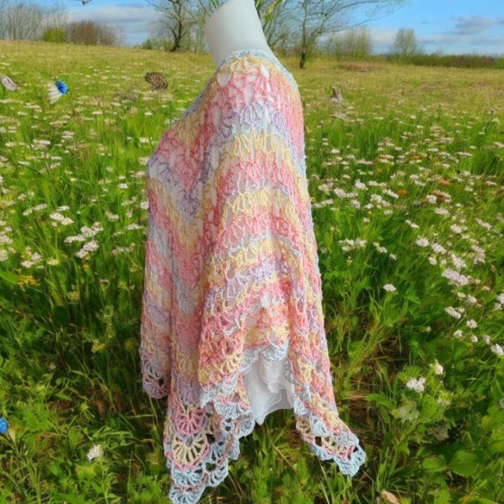 Poncho été crochet fait main modèle 1