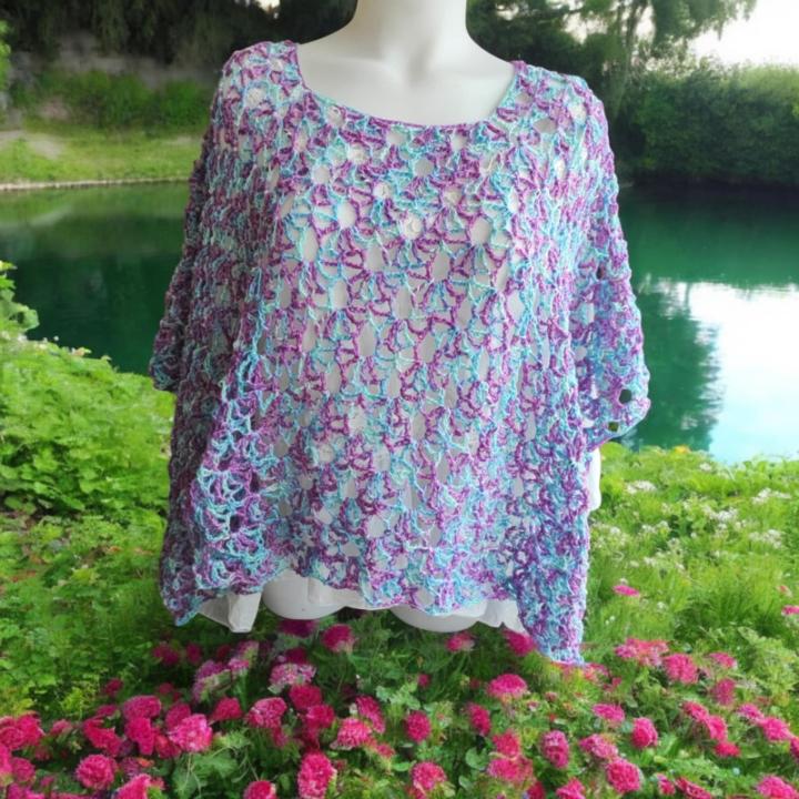 Poncho été crochet fait main modèle 2