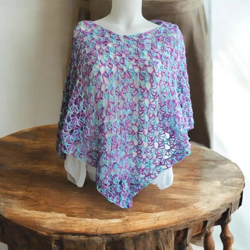 Poncho été crochet fait main modèle 2
