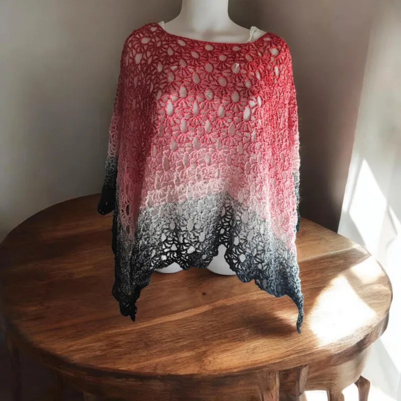 Poncho été crochet fait main modèle 4