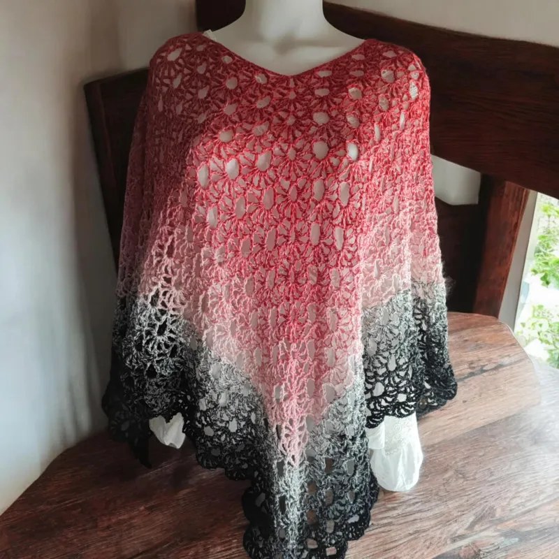 Poncho été crochet fait main modèle 4