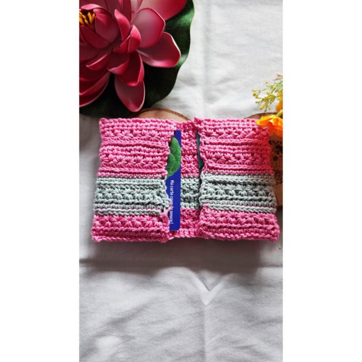 Porte cartes crochet fait main modèle 2
