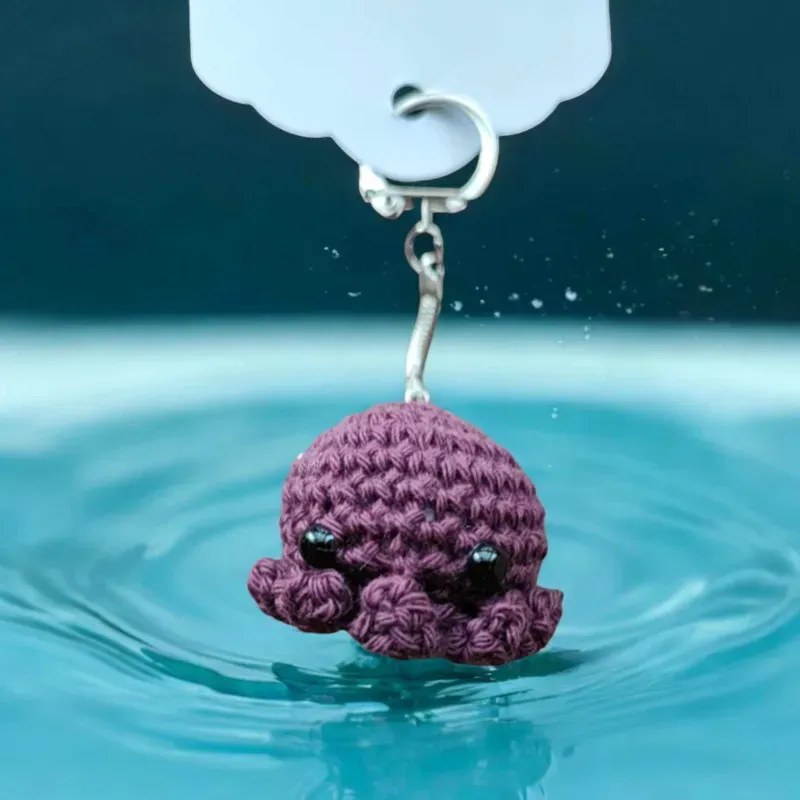 Porte clés mini poulpe crochet fait main modèle 8