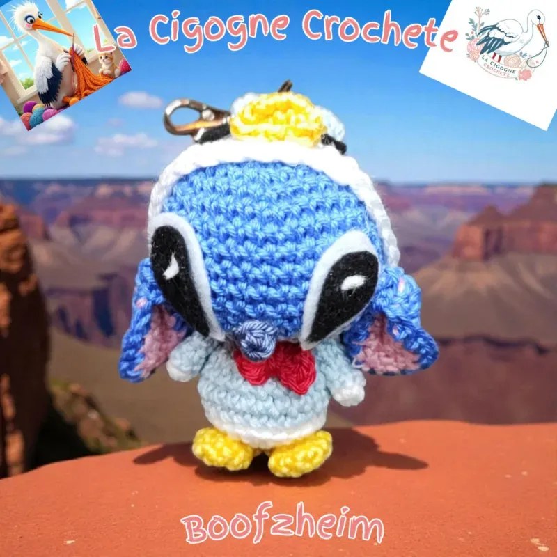 Porte clés personnage crochet fait main modèle 3