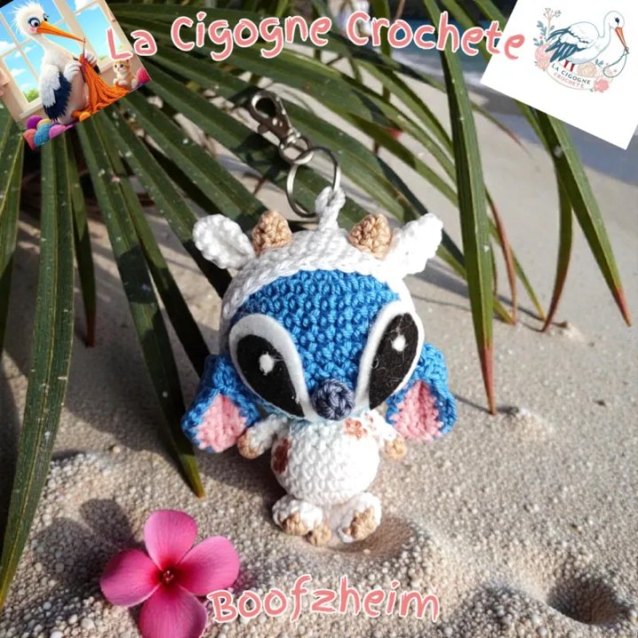 Porte clés personnage crochet fait main modèle 7