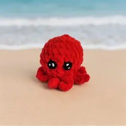 Poulpe au Crochet Modele 3 | Petite Peluche Animale Artisanale Fait Main | La Cigogne Crochete
