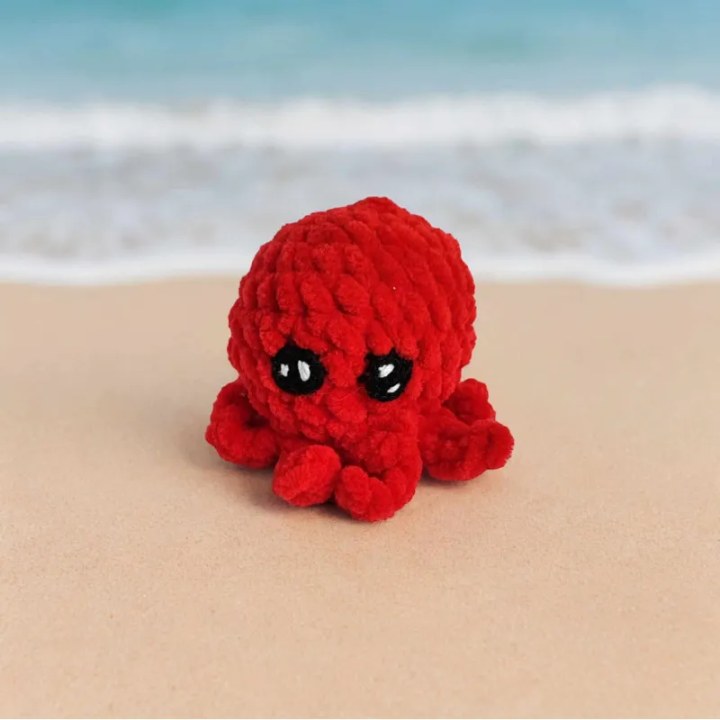 Poulpe modèle 3 crochet fait main peluche artisanale