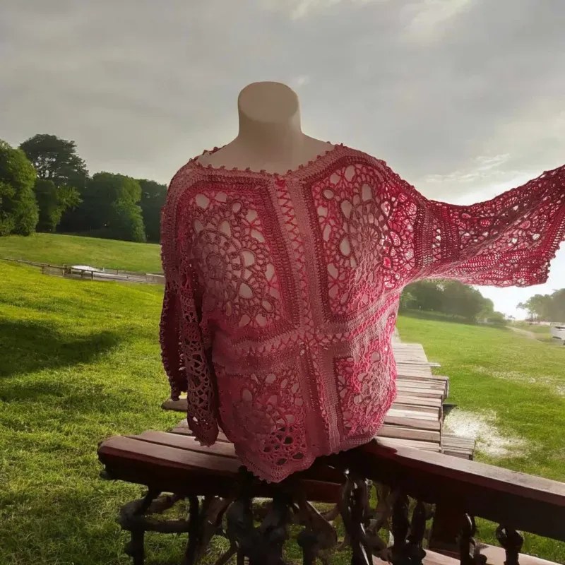 Pull été modèle 1 crochet fait main