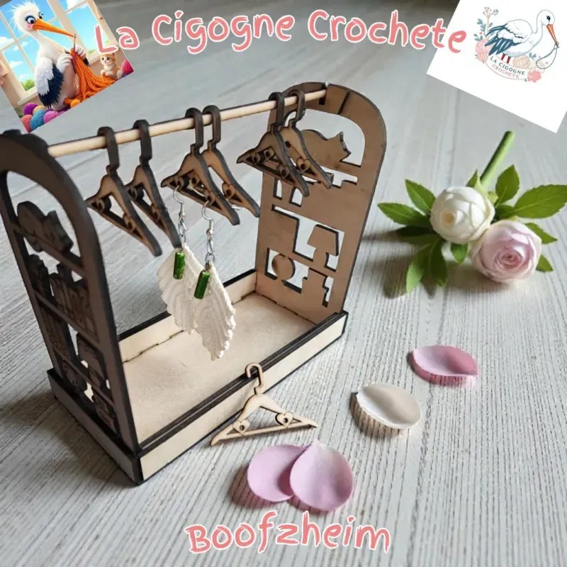 Support boucles d’oreilles modèle 1 bois