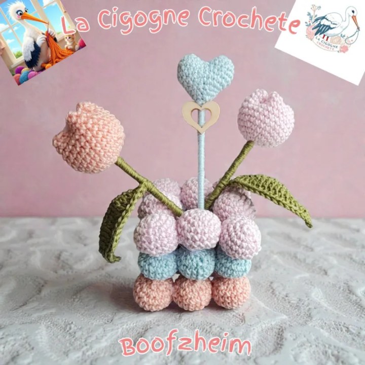 Vase boule modèle 1 crochet fait main