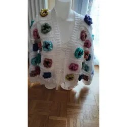 Veste au Crochet Modele 2 | Vetement Artisanal Fait Main | La Cigogne Crochete