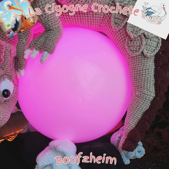 Dragon lampe crochet fait main décoration lumineuse
