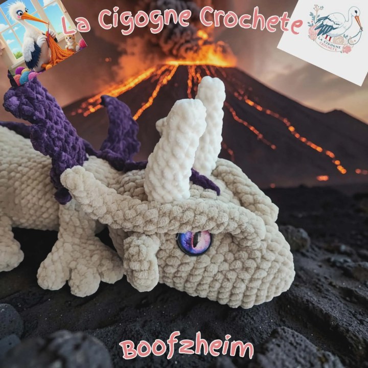 dragon allonge crochet figurine artisanale fait main modele 1