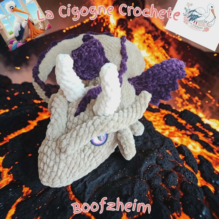 dragon allonge crochet figurine artisanale fait main modele 1