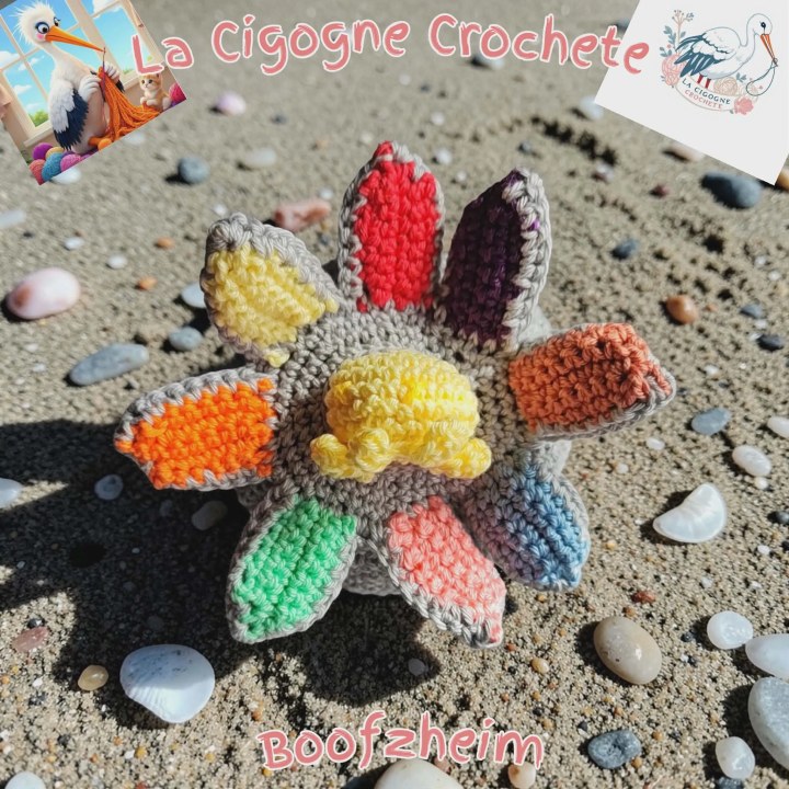 Pieuvre et ses 8 bébés crochet fait main