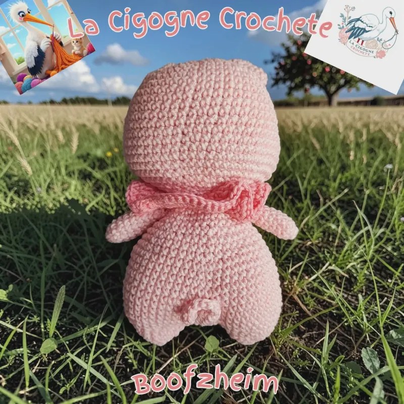 Cochon crochet fait main peluche artisanale